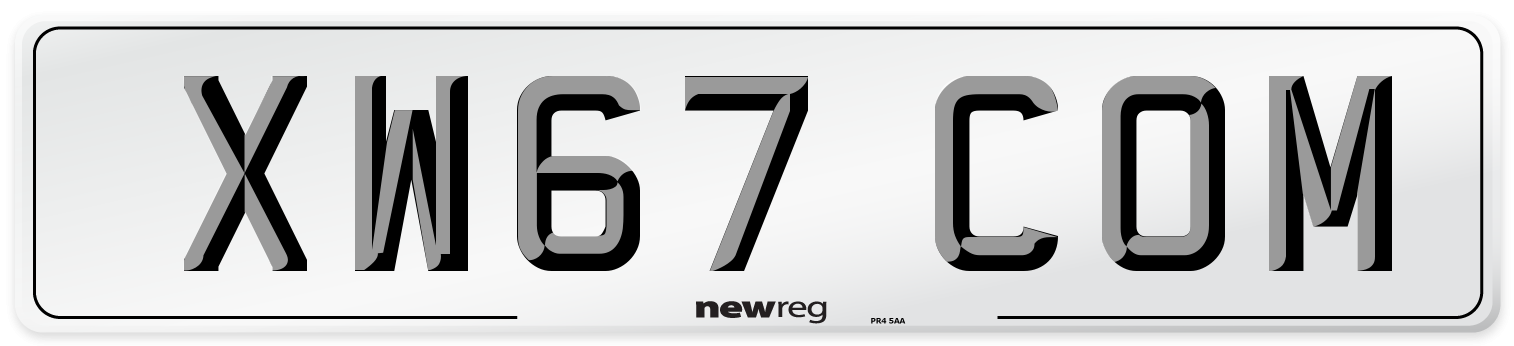XW67 COM Number Plate from New Reg